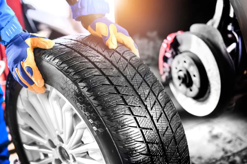 changement de pneus près de Caromb